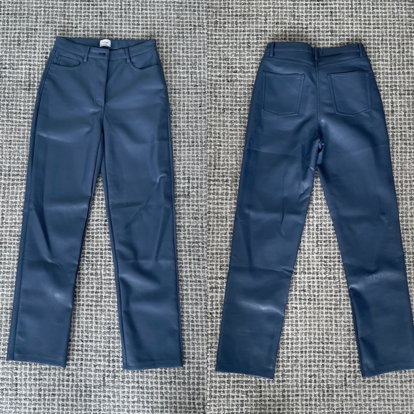 Aritzia Pants & Jumpsuits Blue Vegan Leather Pants Melinda Pant